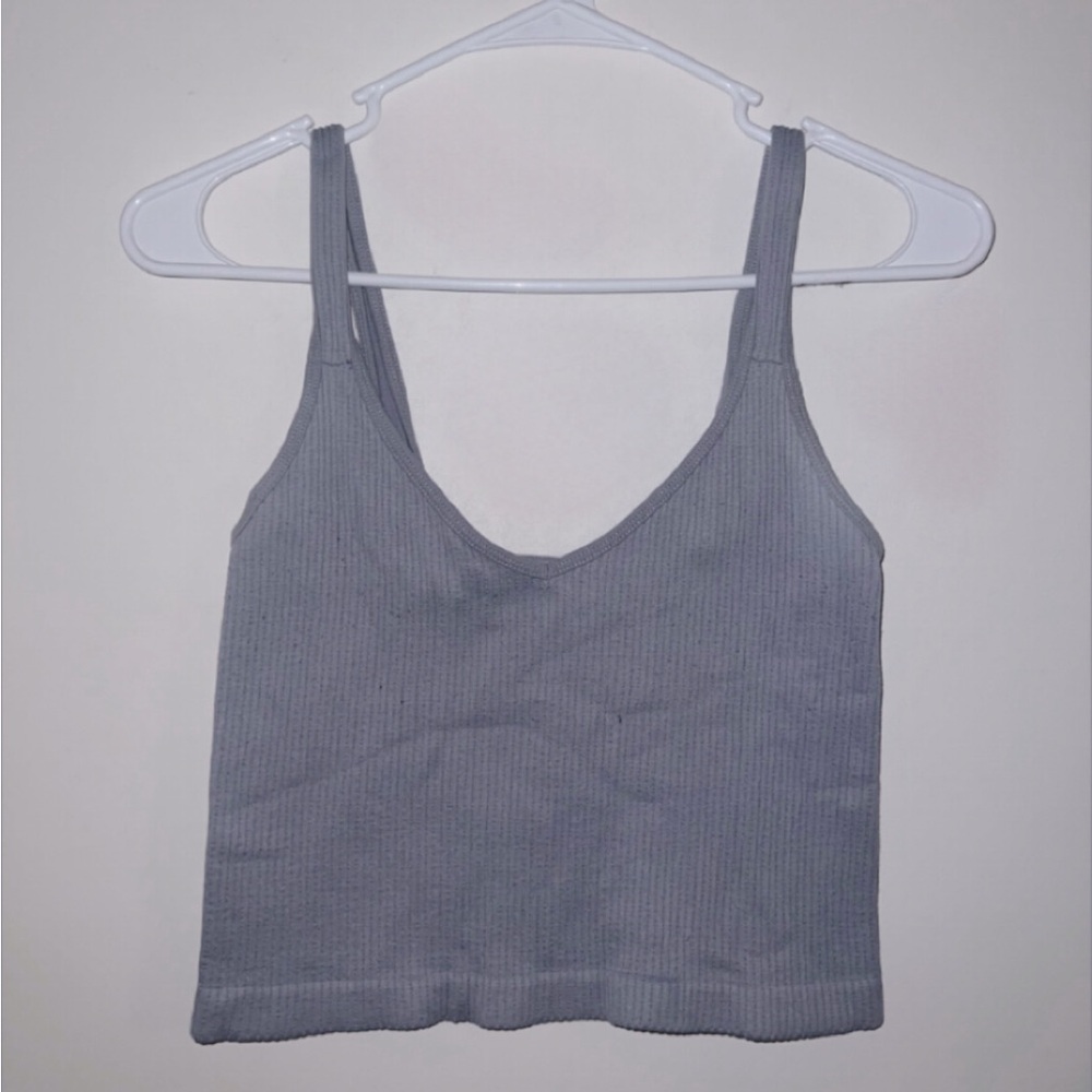 Gray Ribbed Women's Tank Top
